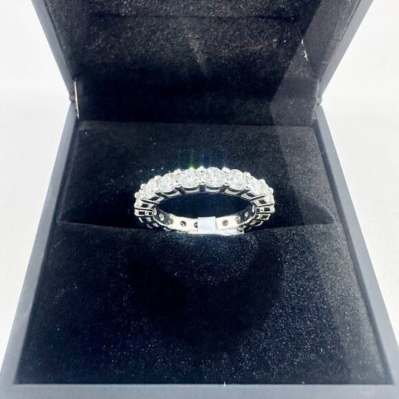 Moissanite Diamond Eternity Ring Wedding Anniversary Band 2 Ct Size 6.5 - Picture 11 of 12